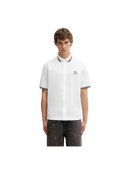 Krótka koszula z krótkim rękawem Fred Perry z krótkim rękawem biała