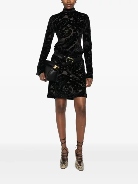 Rochie Etro de catifea cu model paisley de costum negru