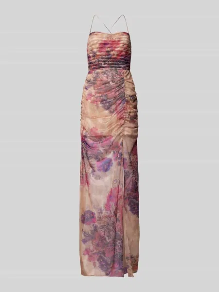 ADLYSH sukienka wieczorowa Kobiety wyrazisty róż|beżowy|lila wzorzysty S beżowa