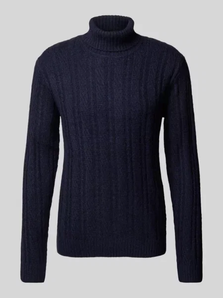 Sweter z dzianiny z golfem model ‘BLATRENT’ Jack & Jones Premium