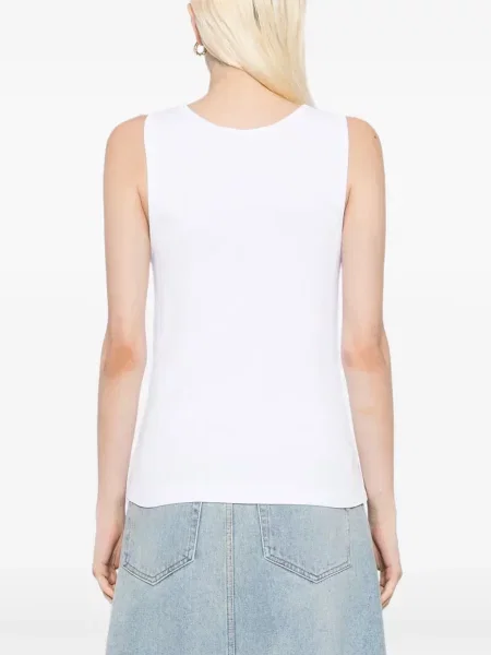 Top Maison Kitsune cu broderie alb