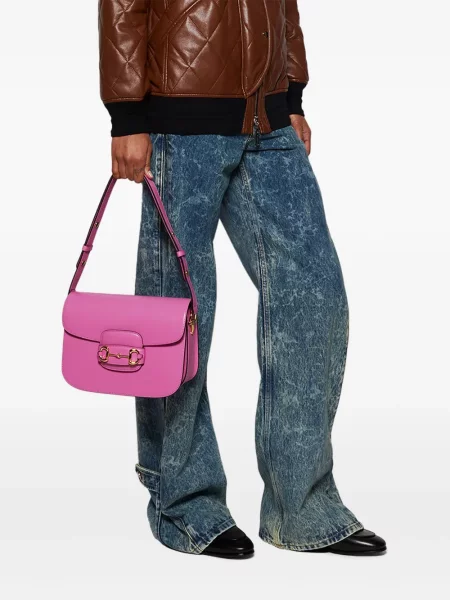 Geantă Gucci Horsebit roz