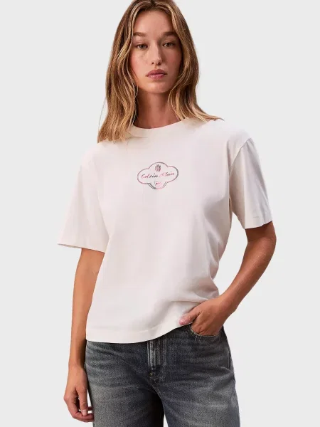 Футболка Calvin Klein Jeans з автографом біла