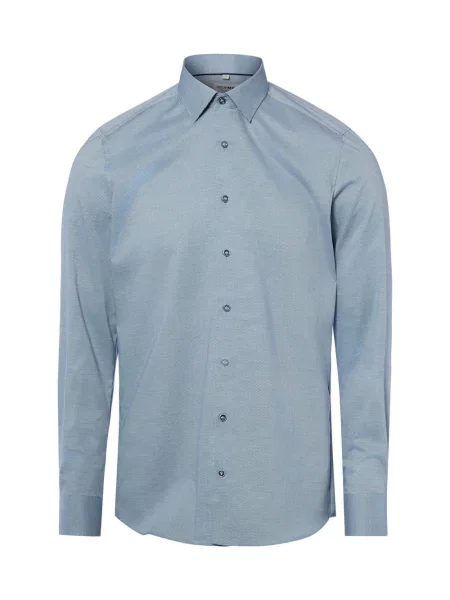 Olymp Level Five Koszula łatwa w prasowaniu Mężczyźni Slim Fit 39 niebieski