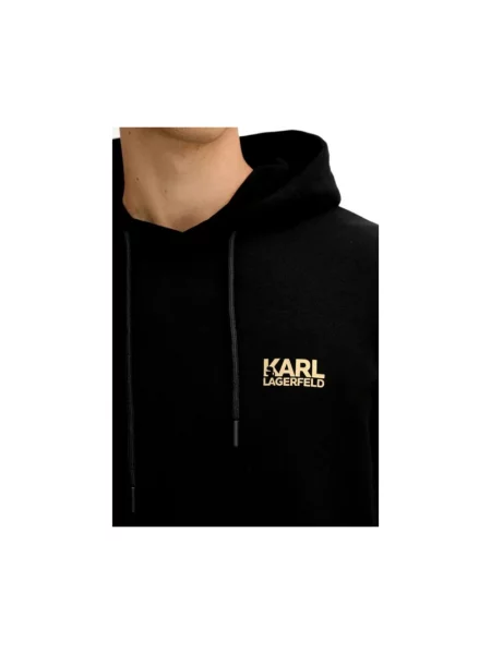 Bluza z kapturem Karl Lagerfeld z kapturem czarna