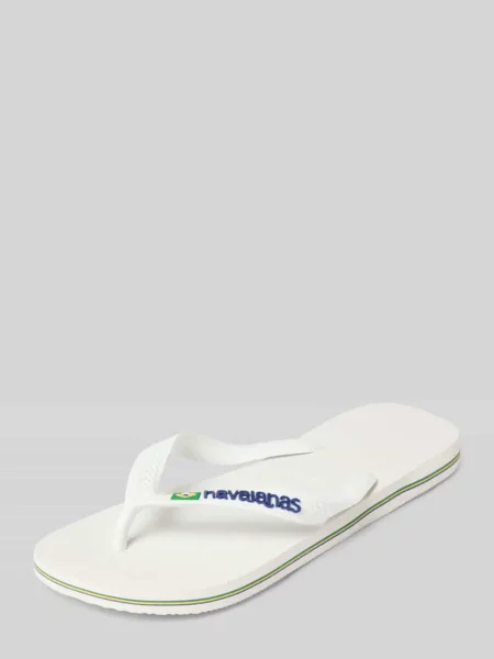 Kapcie z detal z logo model Brasil' Havaianas białe