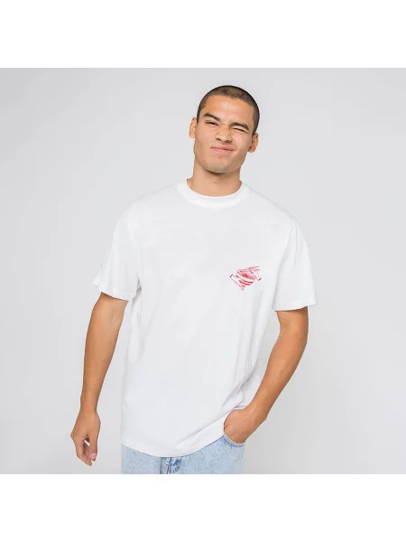 Tricou pentru bărbați Kaotiko Washed Suara Ramen white alb