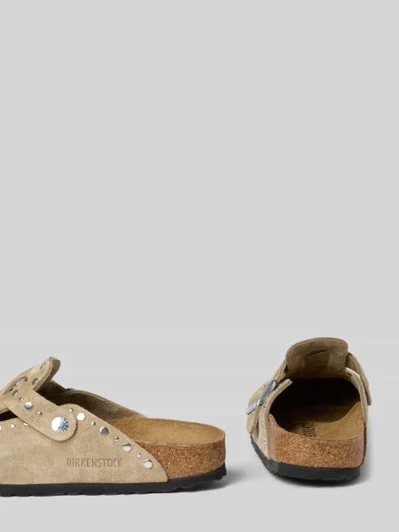 Kapcie Birkenstock skórzane beżowe