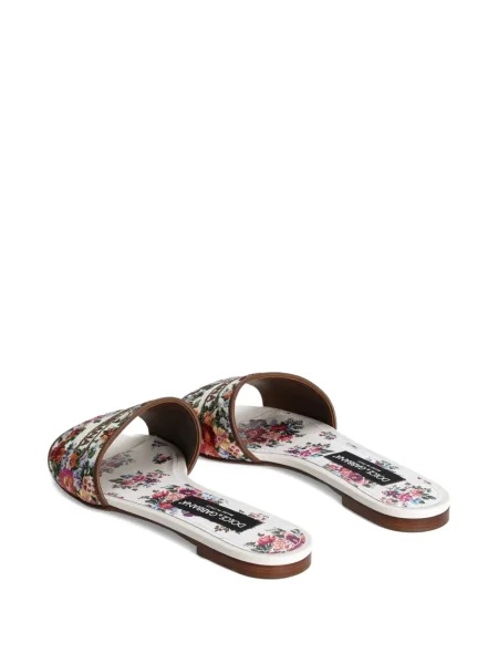 Sandale Dolce & Gabbana cu model floral alb