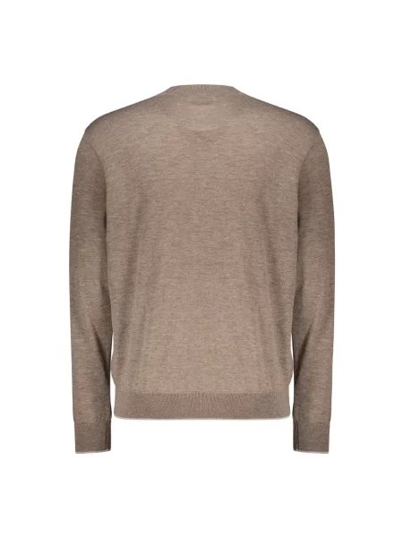 Sweter Paul & Shark wełniany z długim rękawem brązowy