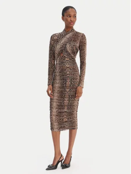 Bardot Cocktail obleka Aliyah rjava