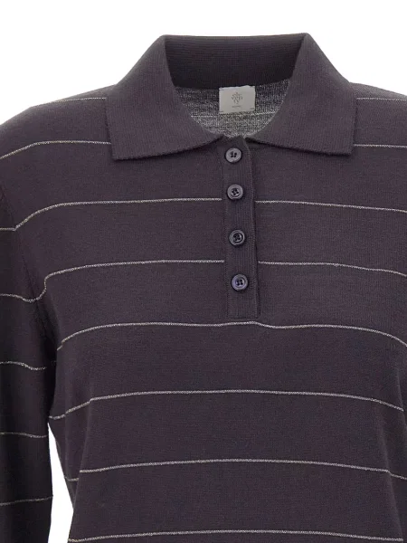 Tricou polo Eleventy de lână gri