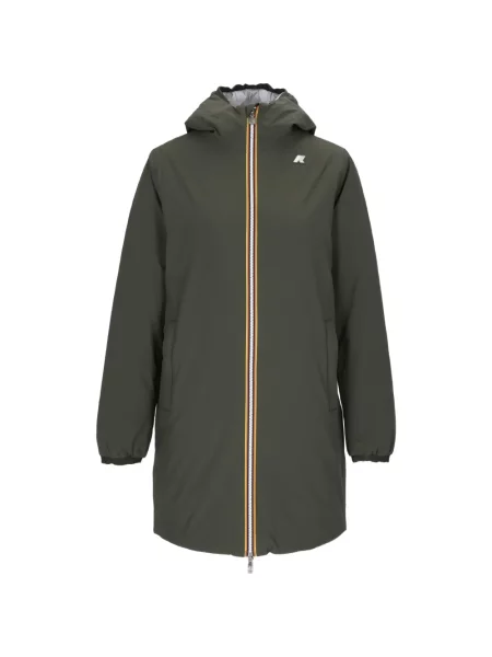 Palton K-way cu glugă verde
