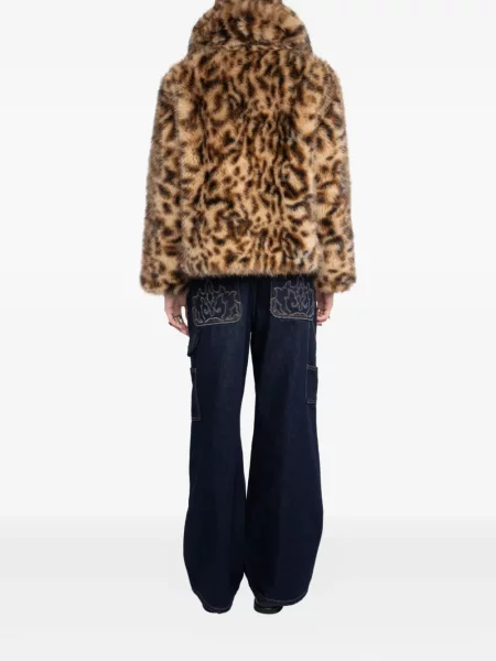 Palton de blană Zadig&voltaire cu imagine cu model leopard maro