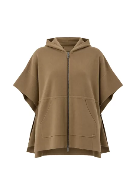 Cardigan Max Mara cu glugă cu cordon maro
