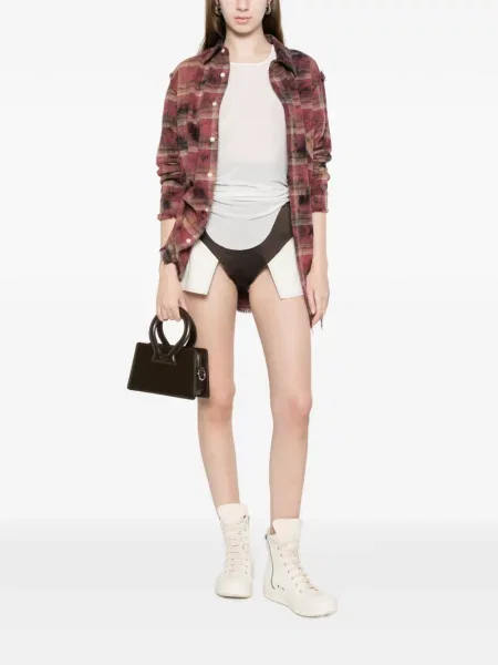 Top Rick Owens tricotate cu nervuri alb