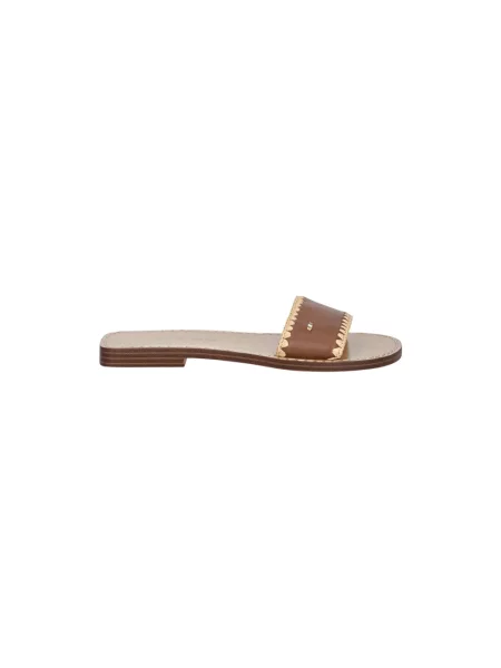 Klapki Michael Kors skórzane brązowe