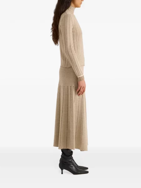 Fustă midi Proenza Schouler White Label cu dungi alb