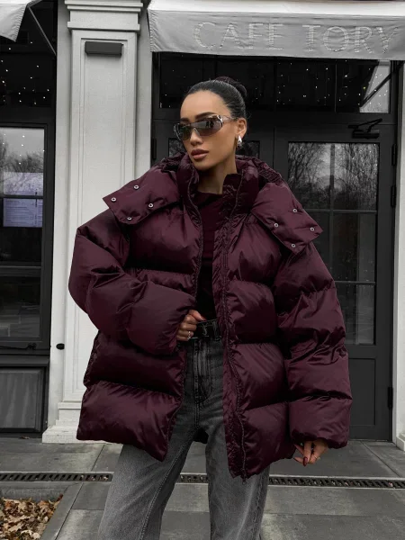 Пуховик Jadone Fashion Taym_marsal бордовий