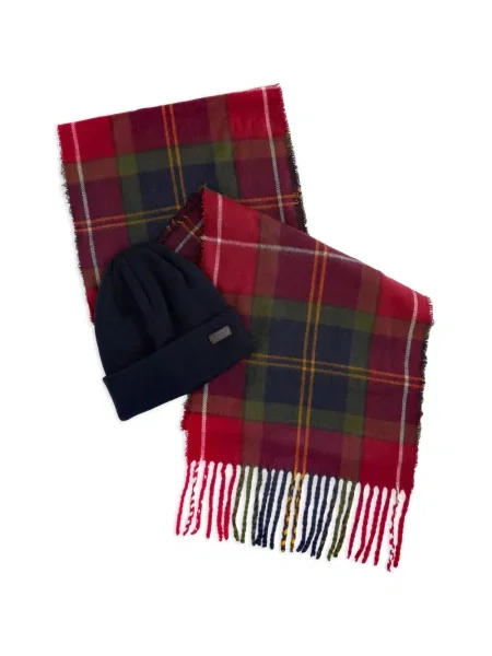 Kockás sál Barbour piros