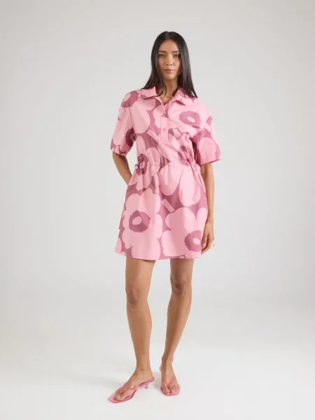 Marimekko Košeľové šaty KATKELMA UNIKKO rosé / tmavoružová ružová
