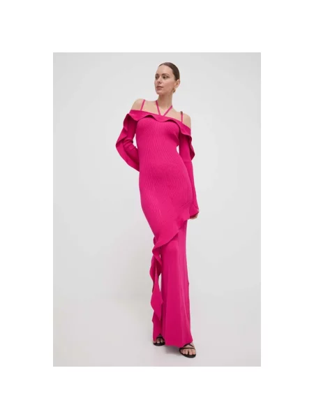 Sukienka jeansowa Versace Jeans Couture różowa