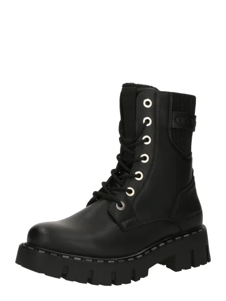 TOM TAILOR Ghete cu șireturi negru