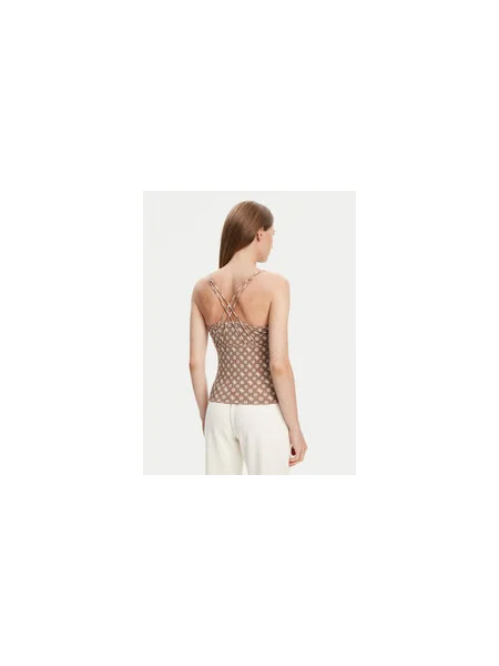 Guess Felső Barna Slim Fit bézs