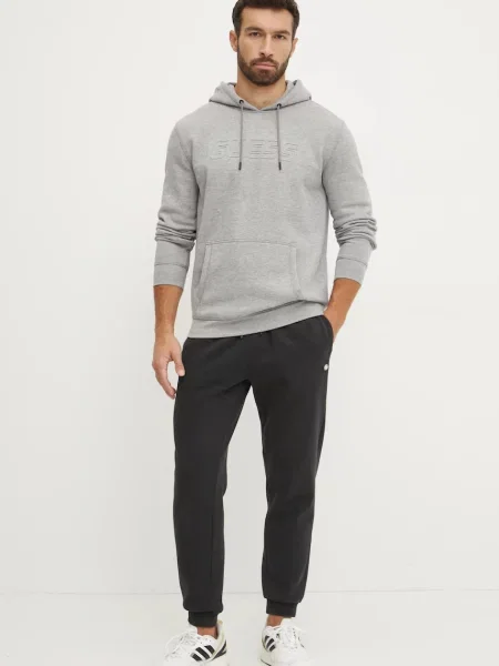Guess bluza ALDWIN z kapturem gładka szary