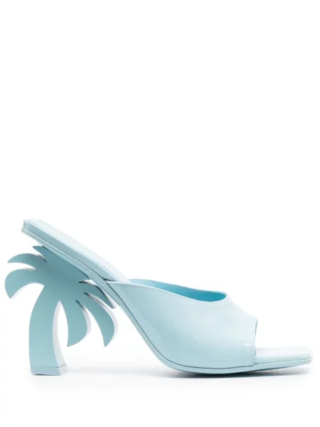 Papuci tip mules Palm Angels din piele albastru
