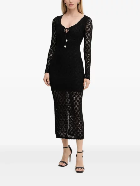 Rochie midi Guess din dantelă negru