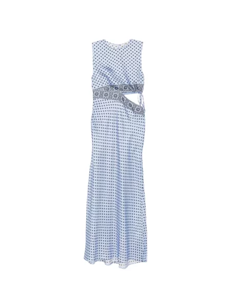 Rochie maxi Maje cu model floral cu imagine albastru