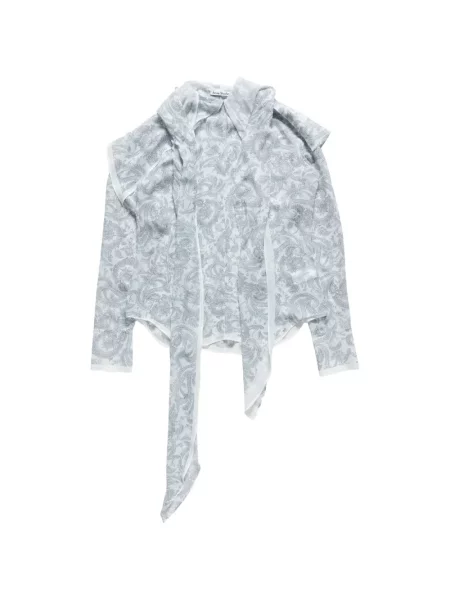Bluză Acne Studios de mătase cu model paisley albastru
