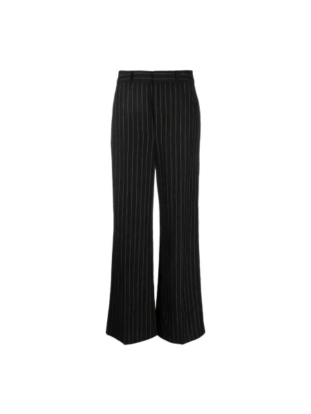 Lniane spodnie Ralph Lauren czarne
