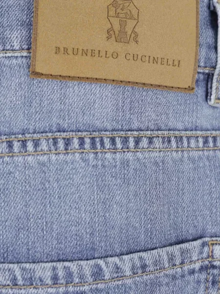 Plisované džíny Brunello Cucinelli modré