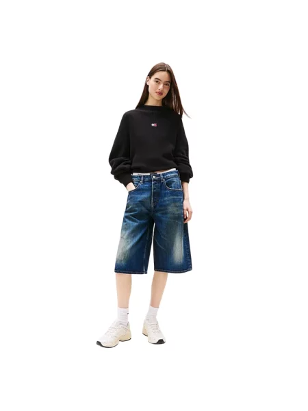 Sweter Tommy Jeans z kołnierzem czarny
