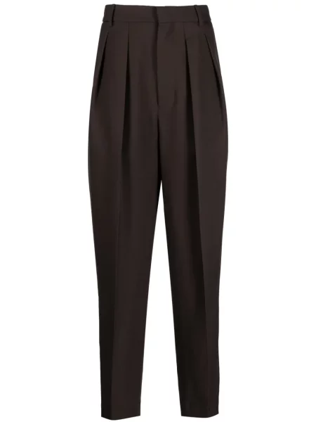 Pantaloni Random Identities plisate maro