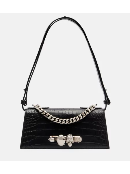 Geanta de piele Mcqueen din piele mini negru