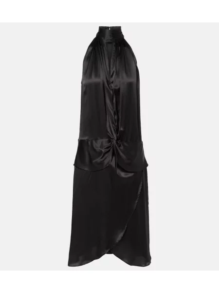 Rochie Nina Ricci din satin cu gât halter negru