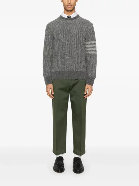 Pantaloni Thom Browne din țesătură twill verde