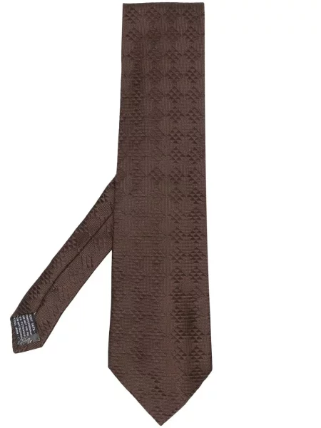 Hedvábná kravata Versace Pre-owned s potiskem s vázáním hnědá