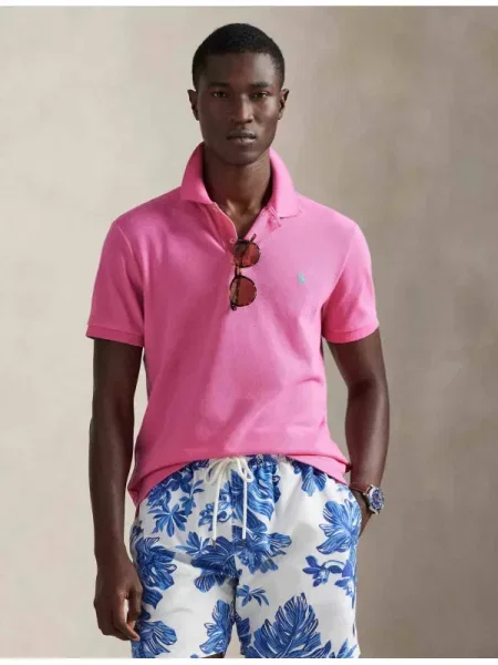 Polo Ralph Lauren polo de BASIC MESH roz