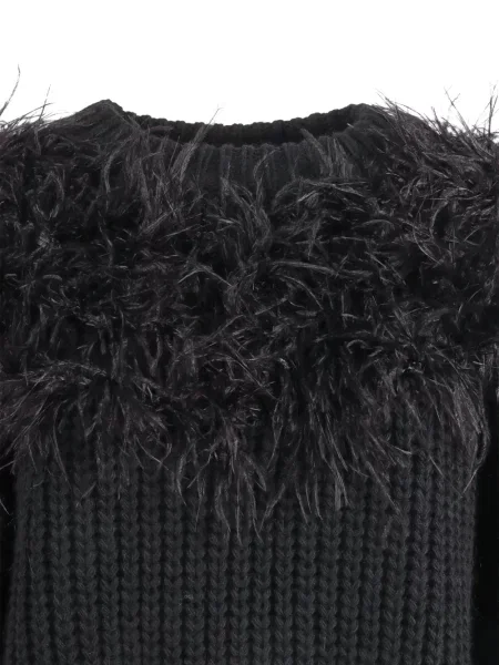 Pulover Shirtaporter cu pene negru