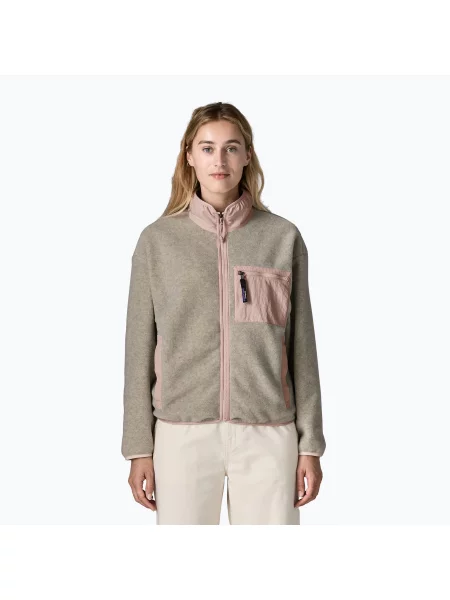 Bluză fleece pentru femei Patagonia Synchilla oatmeal heather w/pink frost roz