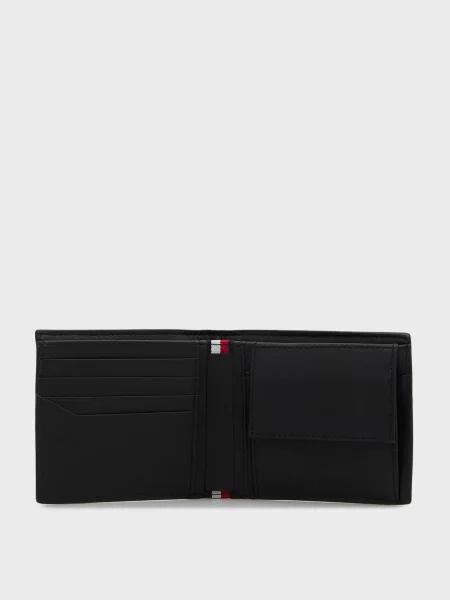 Кожаный кошелек Tommy Hilfiger в деловом стиле черный