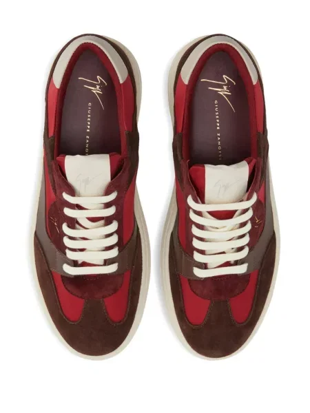 Sneakerși Giuseppe Zanotti din piele de căprioară roșu