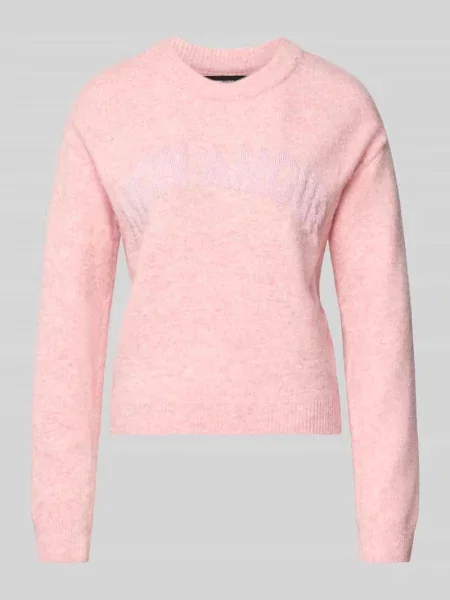 Sweter z dzianiny o kroju regular fit z dodatkiem model ‘AMOREMIO’ Vero Moda różowy