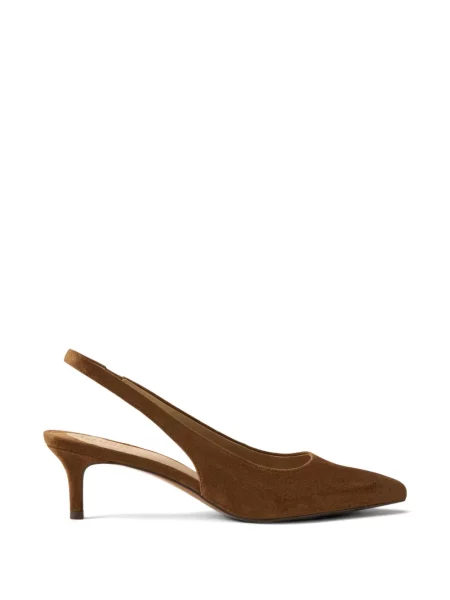 Pantofi cu toc Lauren Ralph Lauren din piele de căprioară maro
