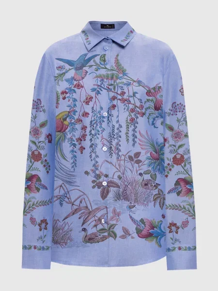 Сорочка OXFORD в принт Etro блакитна