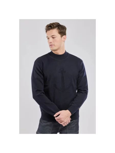 Sweter z golfem Armor Lux niebieski